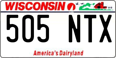 WI license plate 505NTX