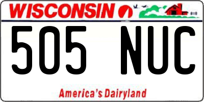 WI license plate 505NUC