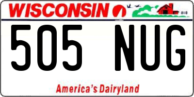 WI license plate 505NUG