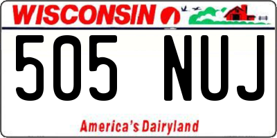 WI license plate 505NUJ
