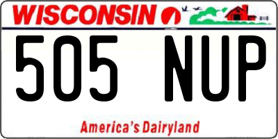 WI license plate 505NUP