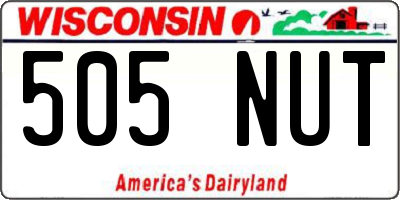WI license plate 505NUT