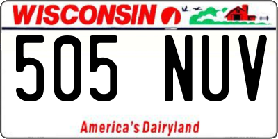 WI license plate 505NUV