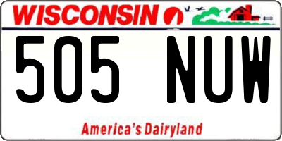 WI license plate 505NUW