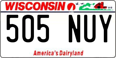 WI license plate 505NUY