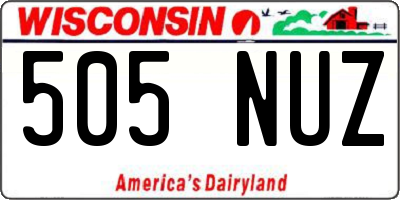WI license plate 505NUZ