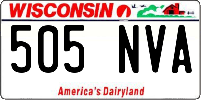 WI license plate 505NVA