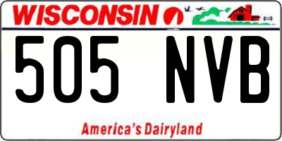 WI license plate 505NVB