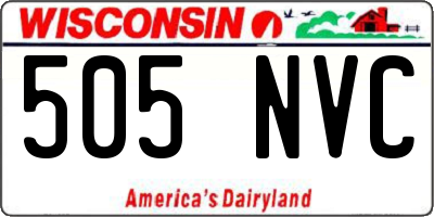 WI license plate 505NVC