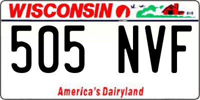 WI license plate 505NVF