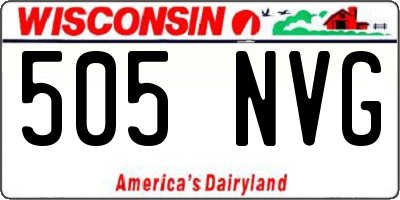 WI license plate 505NVG