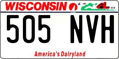 WI license plate 505NVH