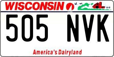 WI license plate 505NVK