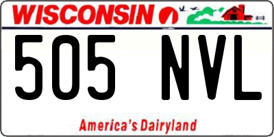 WI license plate 505NVL