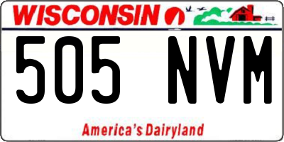 WI license plate 505NVM