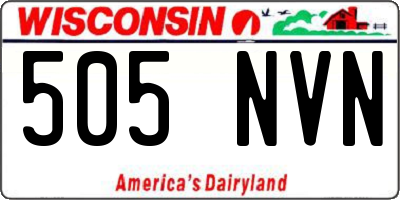 WI license plate 505NVN