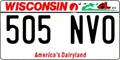 WI license plate 505NVO