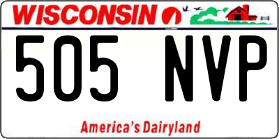 WI license plate 505NVP