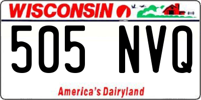 WI license plate 505NVQ