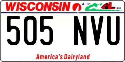 WI license plate 505NVU