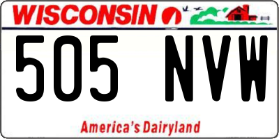 WI license plate 505NVW