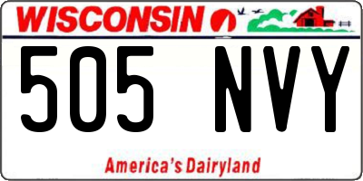WI license plate 505NVY