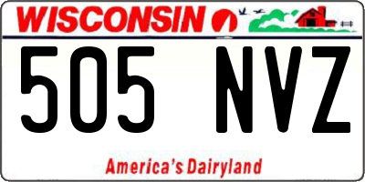 WI license plate 505NVZ