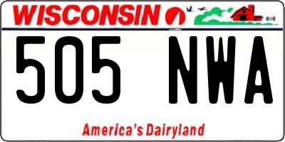 WI license plate 505NWA