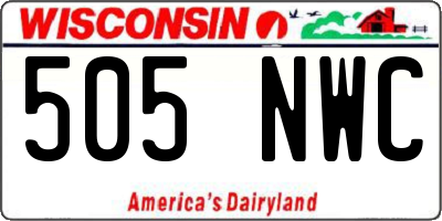 WI license plate 505NWC