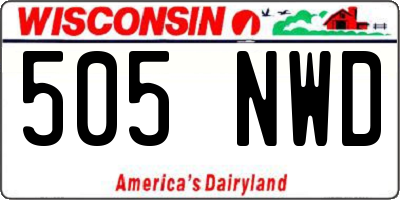 WI license plate 505NWD
