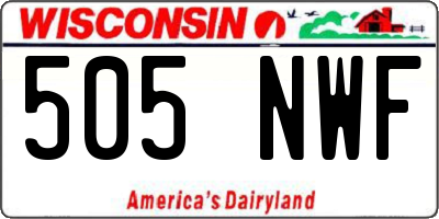 WI license plate 505NWF
