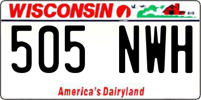 WI license plate 505NWH