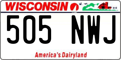 WI license plate 505NWJ