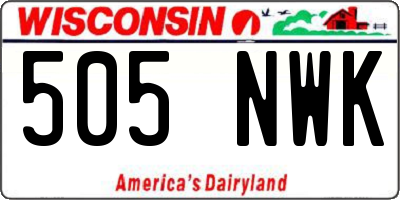 WI license plate 505NWK