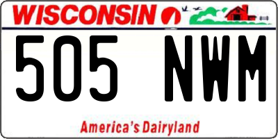 WI license plate 505NWM