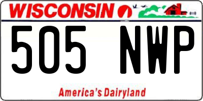 WI license plate 505NWP