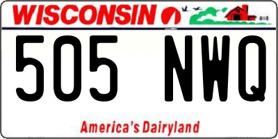 WI license plate 505NWQ