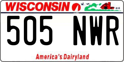 WI license plate 505NWR