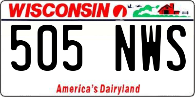 WI license plate 505NWS