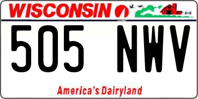 WI license plate 505NWV
