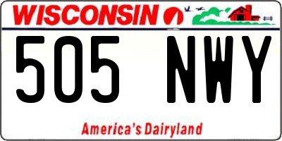 WI license plate 505NWY