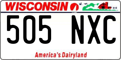 WI license plate 505NXC