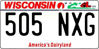 WI license plate 505NXG