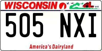 WI license plate 505NXI