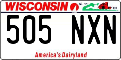 WI license plate 505NXN