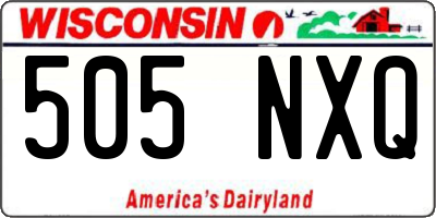 WI license plate 505NXQ