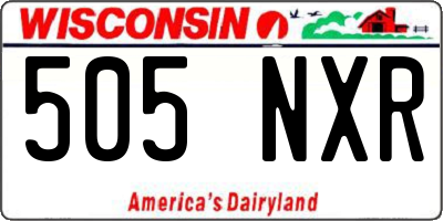 WI license plate 505NXR