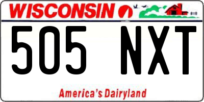 WI license plate 505NXT
