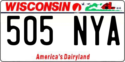 WI license plate 505NYA