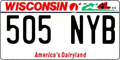 WI license plate 505NYB